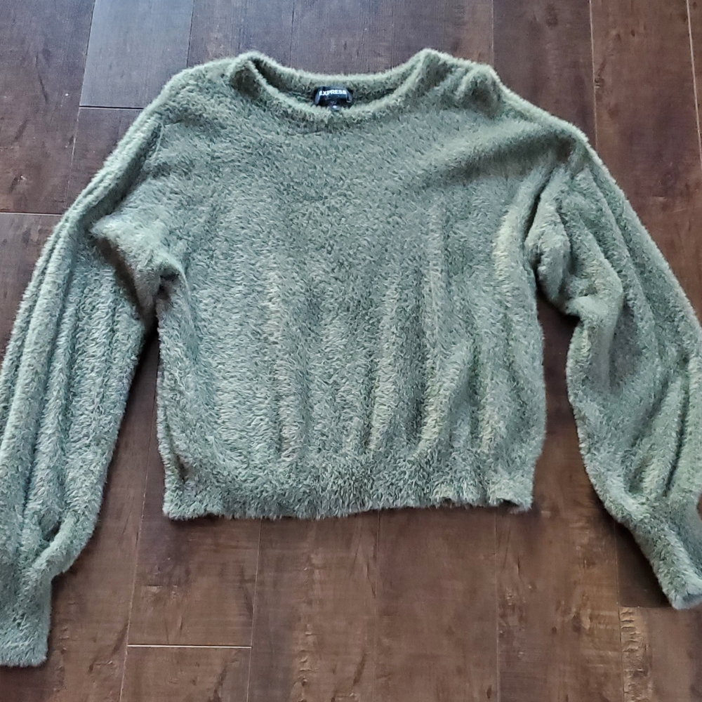 Fuzzy Cozy Olive Sweater